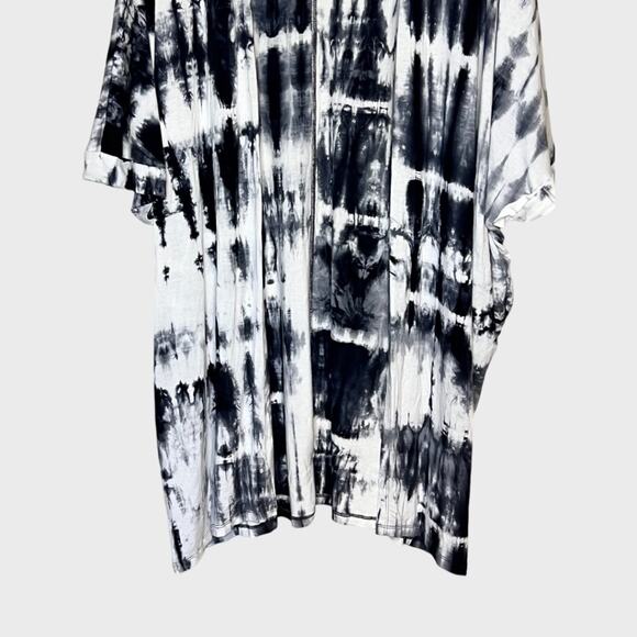 COIN 1804 Hand Tie Dye Pocket Kimono Top - Black/White - Picture 4 of 13